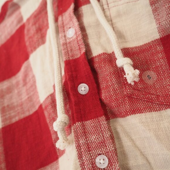 !! NWT American Eagle Red Plaid Hooded Lightweight Shacket sz S - Picture 4 of 6